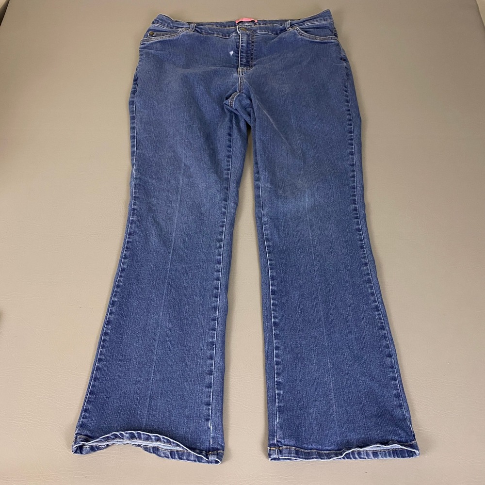 Woman Within Bootcut Jeans Women's Plus Size 16W Blue Stretch Denim *Wear*